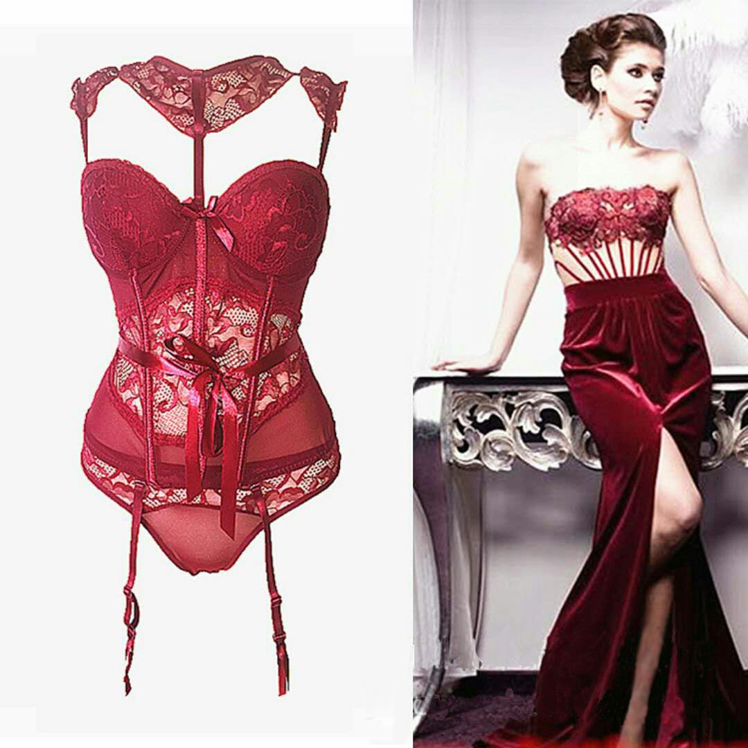 F5389-1Women Сексуальное женское белье и кружевной корсет в стиле пэчворк